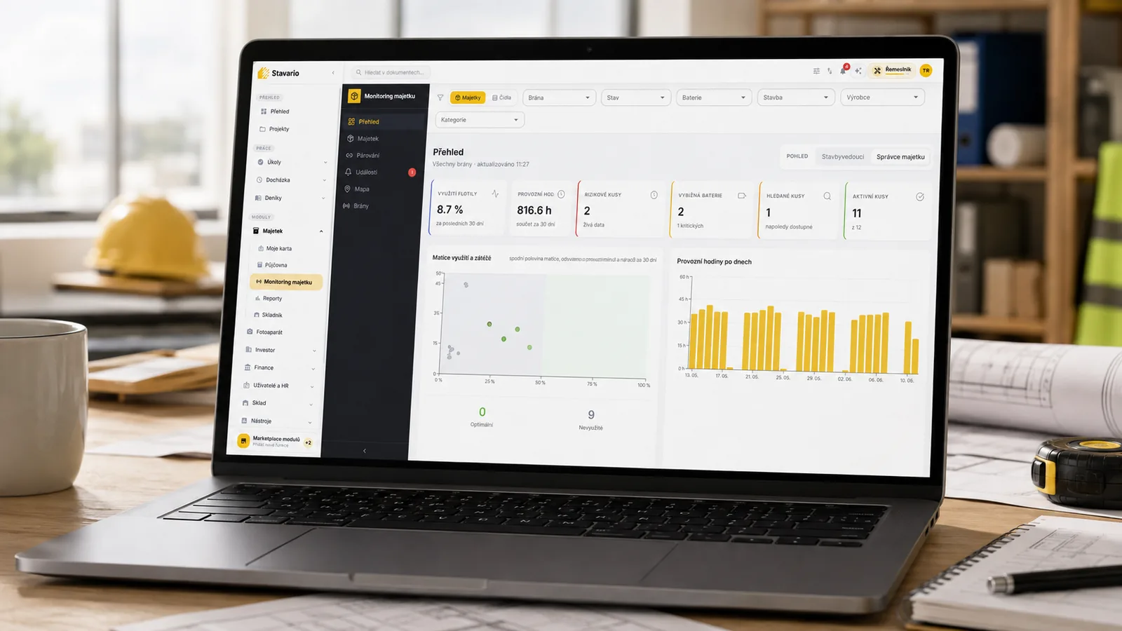 We are preparing a new asset monitoring module in Stavario