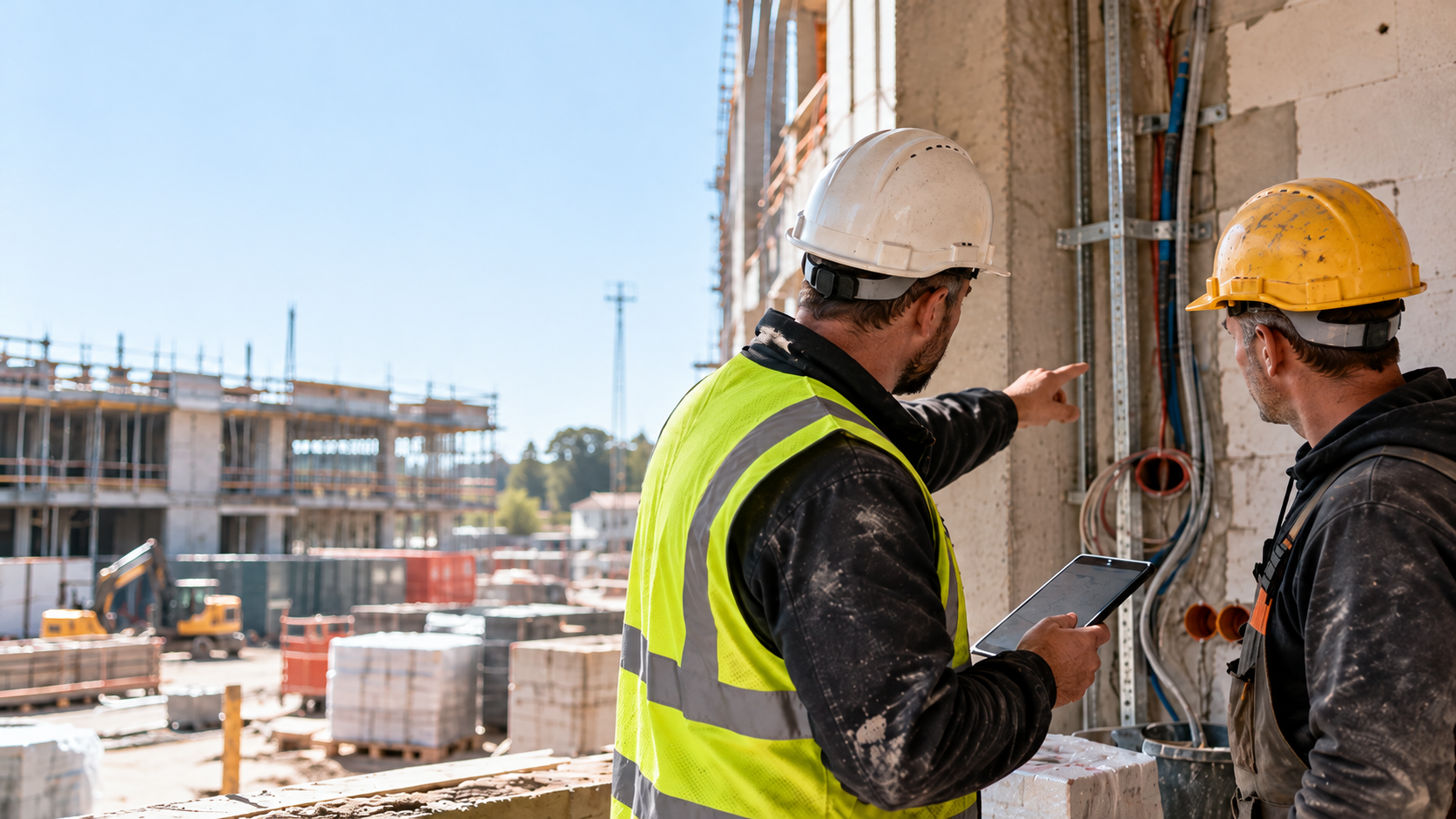 Site manager turning a construction message into an assigned task