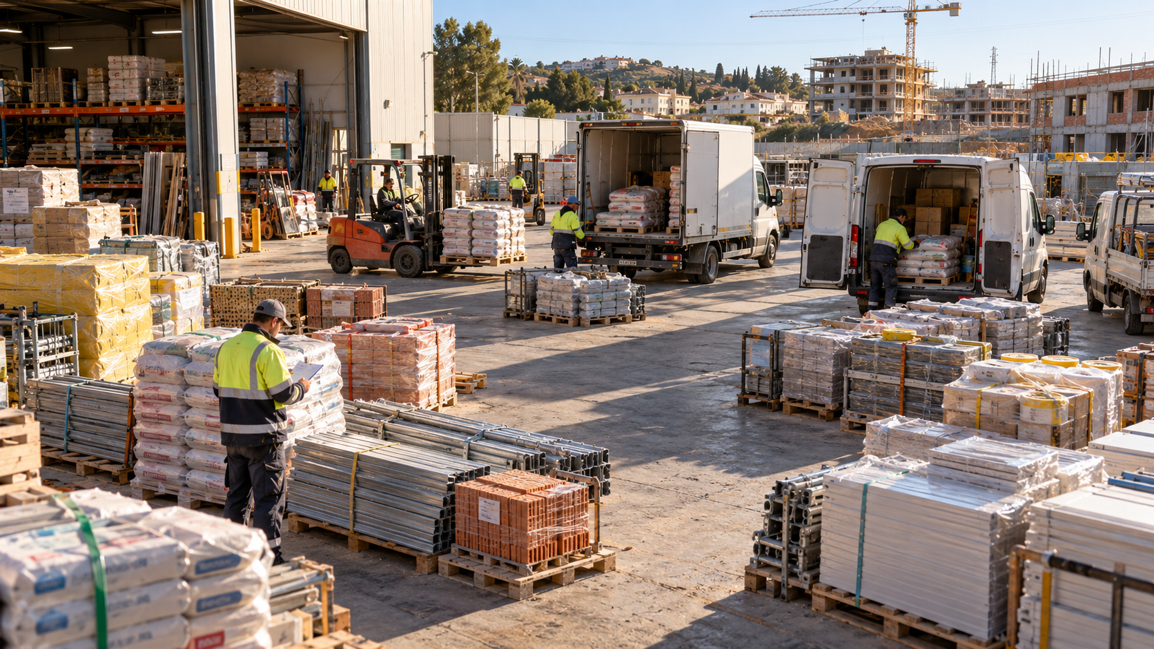 Control de materiales entre almacén y varias obras