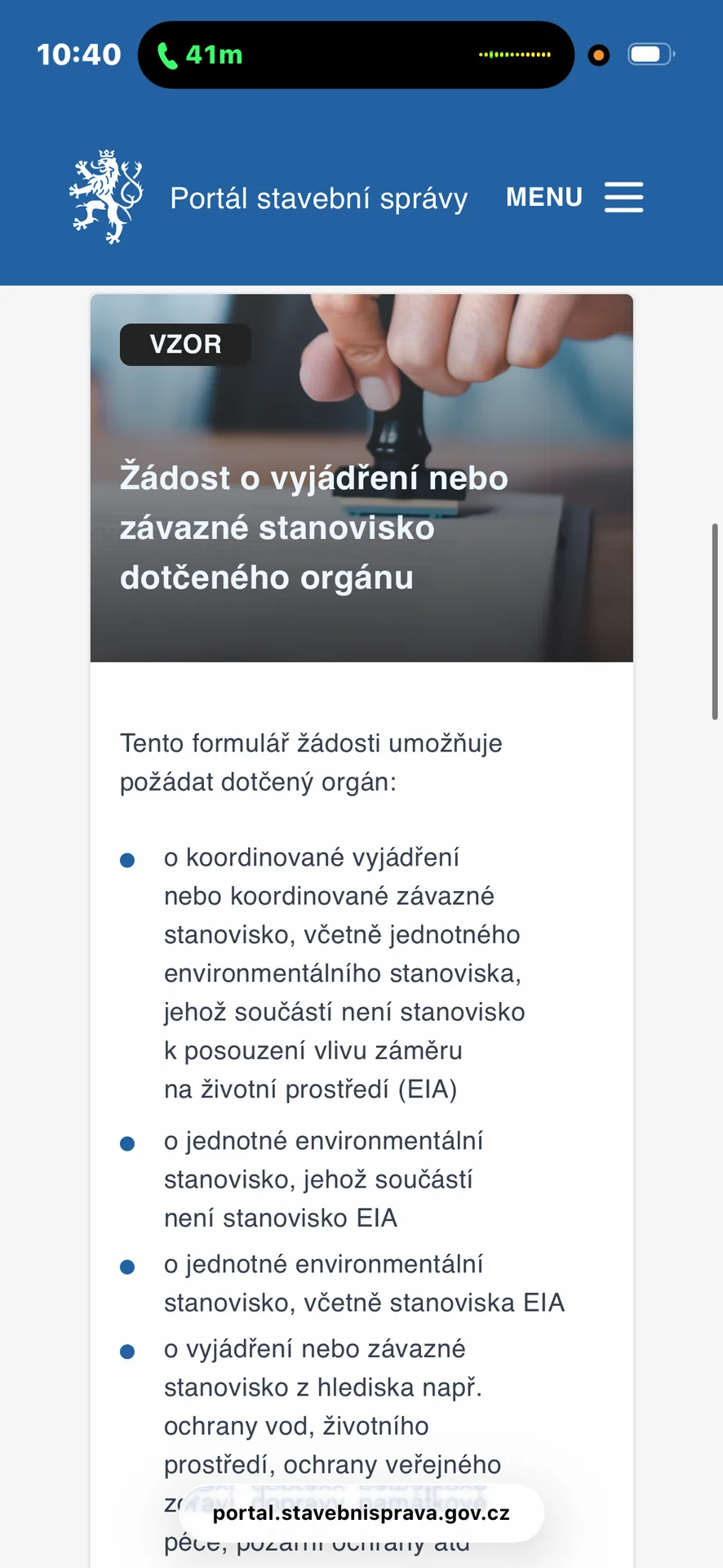 Přidání pozemku na portálu stavebníka